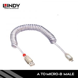 KABEL USB 2.0, TYPE A TO MICRO-B, COILED, 2M