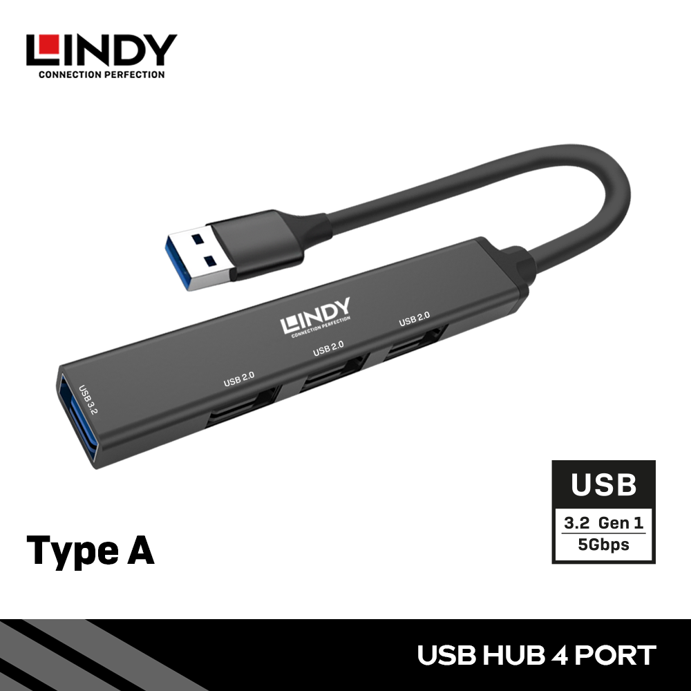 USB Hub, USB 3.2 Gen 1, 4 Port, Type A to Hub