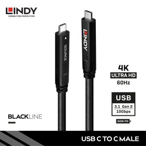 Kabel Aktif USB 3.2 Gen 2, Type C to Type C,  Fiber Hybrid  10Gbps 4K144, 60W PD, 15M